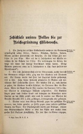 Quellensätze zur Geschichte unseres Volkes, 1. Urzeit. Merowingische Zeit. Karolinische Zeit