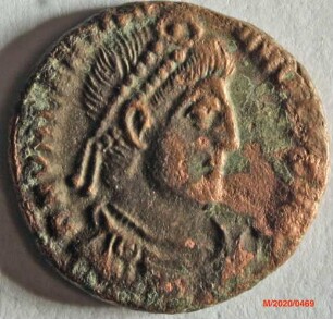 Römische Münze, Nominal Centenionalis, Prägeherr Valentinianus I., Prägeort Siscia, Original