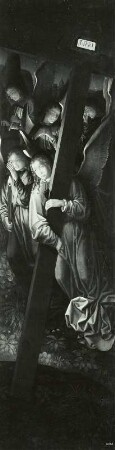 Flügelaltar (geöffnet): Mittelbild Gefangennahme Christi, Innenseiten Engel mit Leidensgeräten