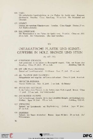 XV. Ostasiatische Plastik und Kunstgewerbe in Holz, Bronze und Stein (Nr. 657-713)