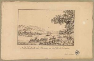 Das Elbtal in Richtung Dresden-Loschwitz vom linken Elbufer in Dresden-Blasewitz aus, Blick nach Südosten, Radierung um 1815 : Nach Loschwitz und Blasewitz an der Elbe bei Dresden. / [C. F. Sprinck] - [Dresden] , [ca. 1815]. - 1 Kunstblatt : Radierung ; 12,8 x 8,1 cm