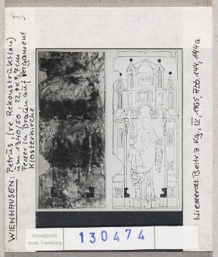 Wienhausen: Klosterkirche, Petrus, rechts Rekonstruktion