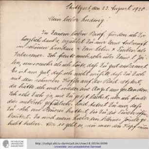 Brief vom 23.08.1920