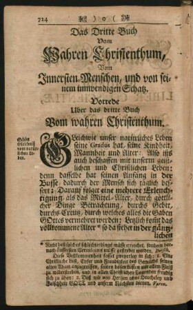 Vorrede Uber das dritte Buch Vom wahren Christenthum
