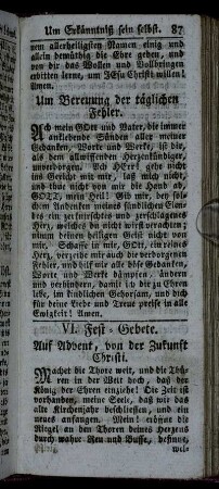 VI. Fest-Gebete.