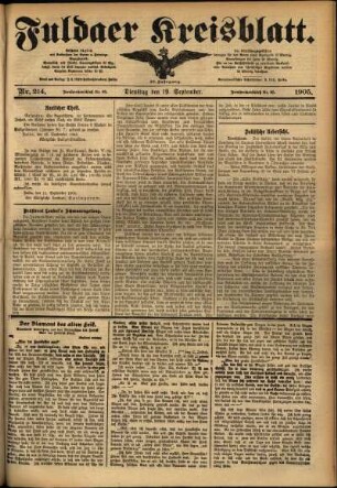 Ausgabe vom Dienstag, den 19. September 1905.