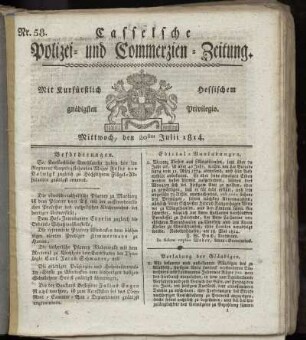 Nr. 58, Mittwoch den 20sten Julii. 1814