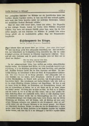 Erziehungswerte des Krieges