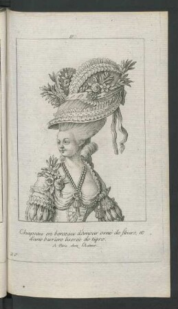20. Chapeau en berceau d'Amour orné ...