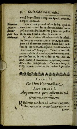 Caput II. De Opii Venenositate.