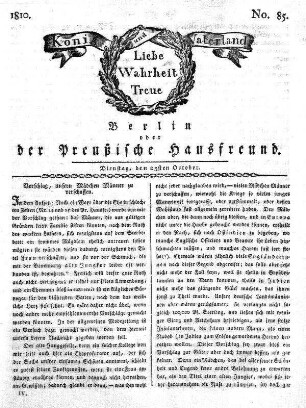 No. 85., 23sten October 1810