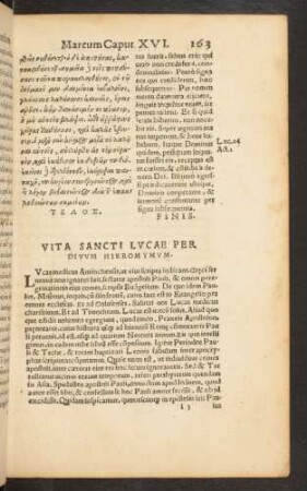 Vita Sancti Lucae Per Divum Hieronymum.