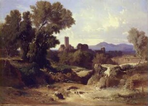 Campagna-Landschaft mit Burgruine