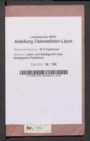 Benefiziat Franz Henrich Conzen zu Paderborn