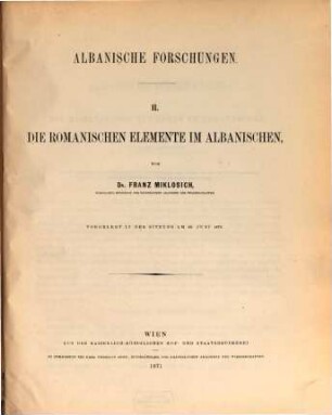 Albanische Forschungen, 2. Die slavischen Elemente im Romanischen