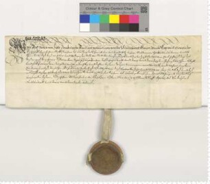 Das Domkapitel zu Halberstadt bescheinigt der Stadt Lüneburg den Empfang eines Jahreszinses von 75 Goldgulden.