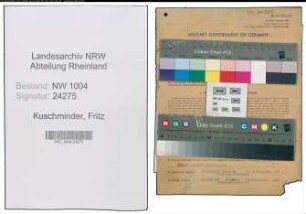 Entnazifizierung Fritz Kuschminder , geb. 05.09.1920 (Maschinist)