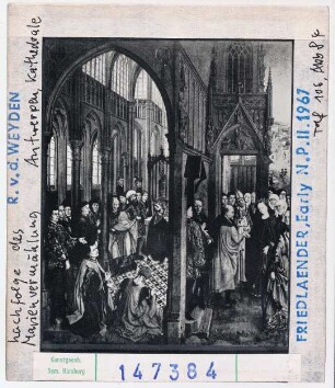 Rogier van der Weyden (Nachfolge): Vermählung Mariens. Antwerpen, Kathedrale