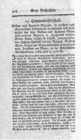 Policey- und Cameral-Magazin. Bd.3.4.