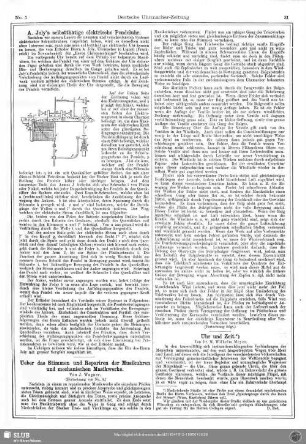 A. Joly´s selbstthätige elektrische Pendeluhr