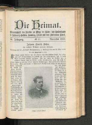 20. Jahrgang. No. 11. November 1910.