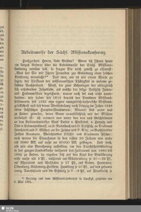 Arbeitsweise der Sächs. Missionskonferenz