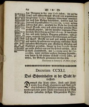Decretum CCXLI. - Decretum CCXLIV.