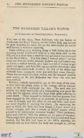The murdered Tailor´s watch