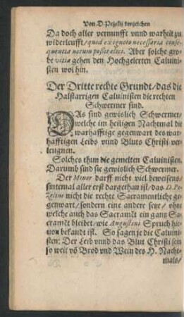 Der Dritte Rechte Grundt/ das die Halstarrigen Calvinisten die rechten Schwermer sind.