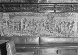 Tapisserie mit Szenen aus dem Leben des König Salomo — Das Urteil Salomos