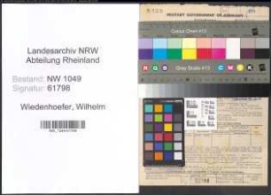 Entnazifizierung Wilhelm Wiedenhoefer , geb. 25.01.1907 (Schneider)