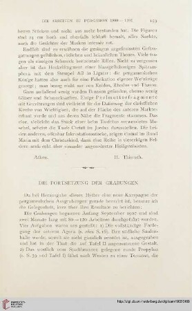 27: [Die Arbeiten zu Pergamon 1900-1901], [5], Die Fortsetzung der Grabungen