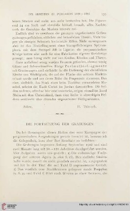 27: [Die Arbeiten zu Pergamon 1900-1901], [5], Die Fortsetzung der Grabungen