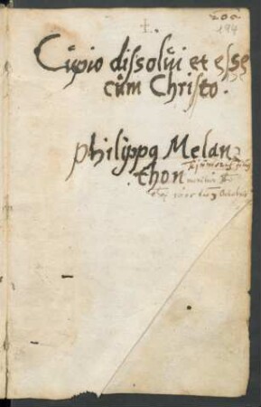 Philipp Melanchthon, 7.5.1605