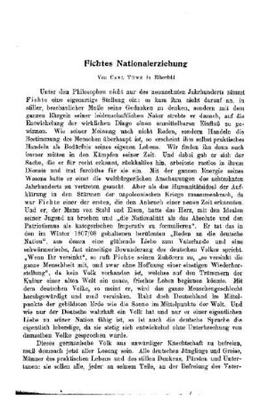 Fichtes Nationalerziehung