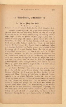 2. Beschreibendes, Schilderndes etc