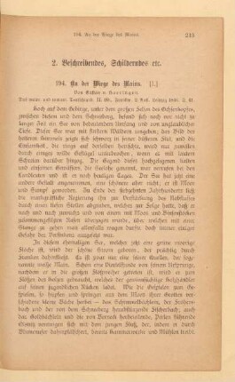 2. Beschreibendes, Schilderndes etc