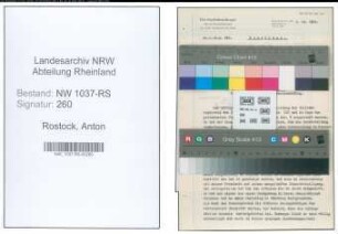 Entnazifizierung Anton Rostock , geb. 20.10.1908 ()