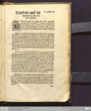 Vorrhede auff die Episteln S. Jacobi und Judas.
