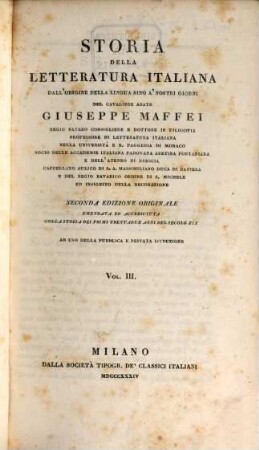 Storia della letteratura italiana dall'origine della lingua sino a'nostri giorni : ad uso della pubblica e privata istruzione. 3