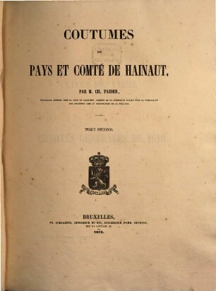 Coutumes du pays et comté de Hainaut, 2