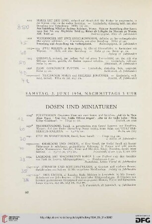 Dosen und Miniaturen (Nr. 1229-1274)
