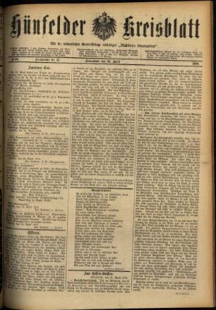Ausgabe vom Samstag, den 22. April 1916.