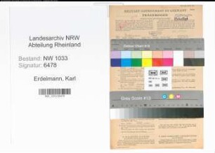 Entnazifizierung Karl Erdelmann , geb. 06.10.1908 (Kaufm.Angest.)