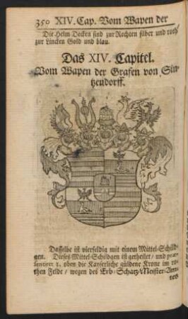 Das XIV. Capitel. Vom Wapen der Grafen von Sintzendorff