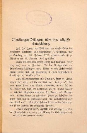 Ignaz von Döllinger : Erinnerungen