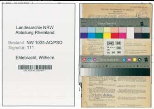 Entnazifizierung Wilhelm Ehlebracht , geb. 06.07.1906 (Ziegeleimeister)
