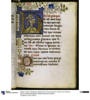 Gebetbuch, Initiale mit Hl. Georg