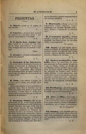 El Averiguador : correspondencia entre curiosos, literatos, anticuarios &c. 1876, Nr. 1 - 11