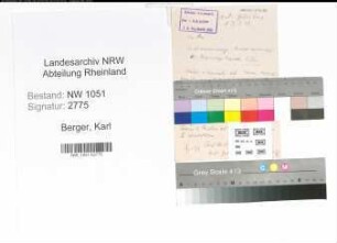 Entnazifizierung Karl Berger , geb. 01.09.1902 ()